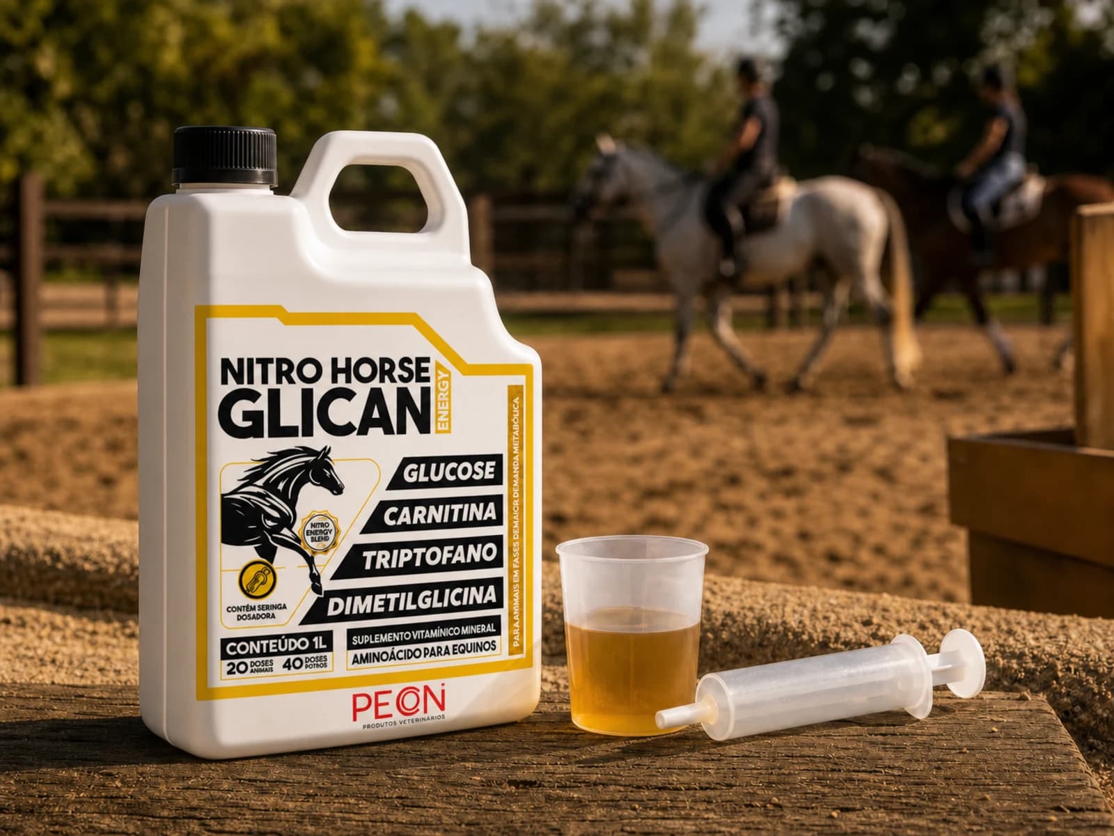 NITRO HORSE GLICAN ENERGY 1 LITRO — Dose direta, sem complicação