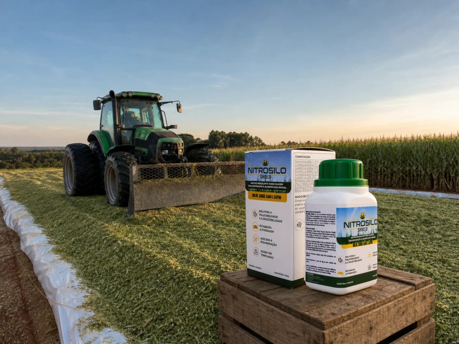 Nitro Silo 100g Inoculante para silagem — A silagem se perde no silo, não no campo
