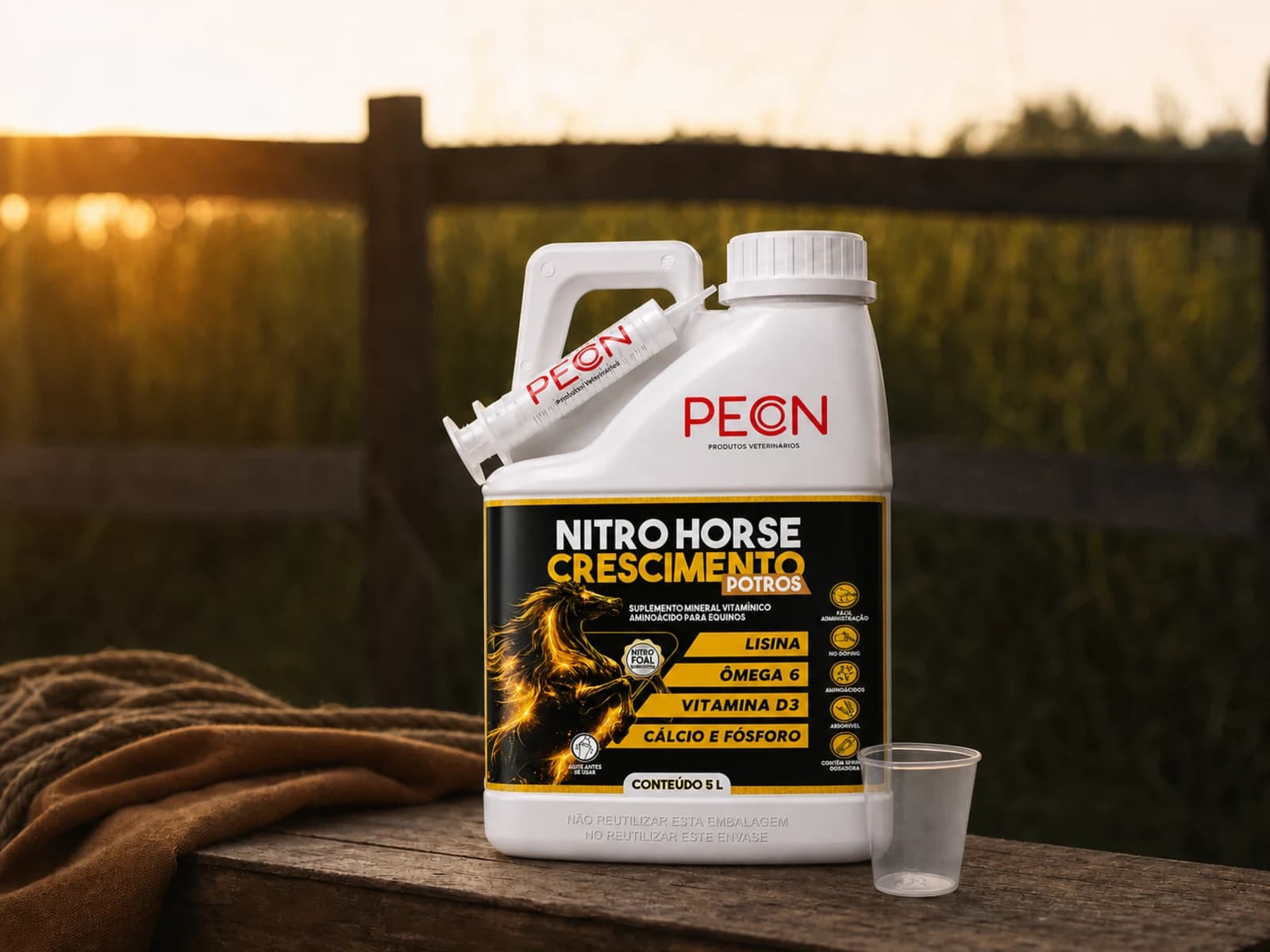 Nitro Horse Crescimento Potro - 5 Litros — Dose que acompanha a idade