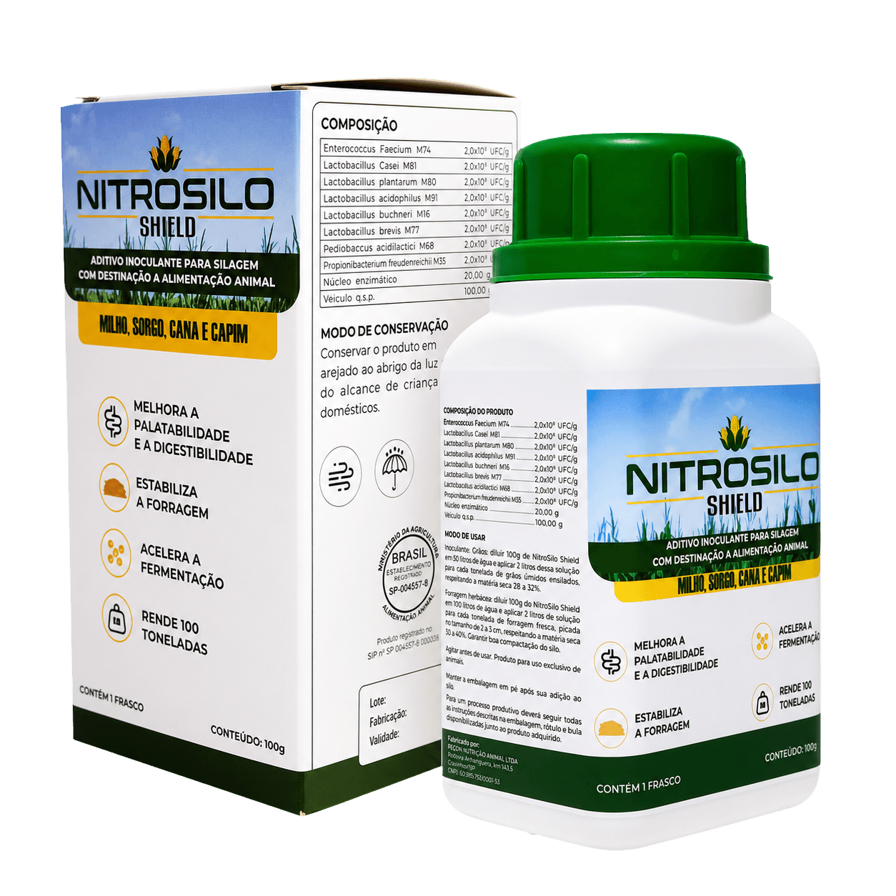Nitro Silo 100g Inoculante para silagem
