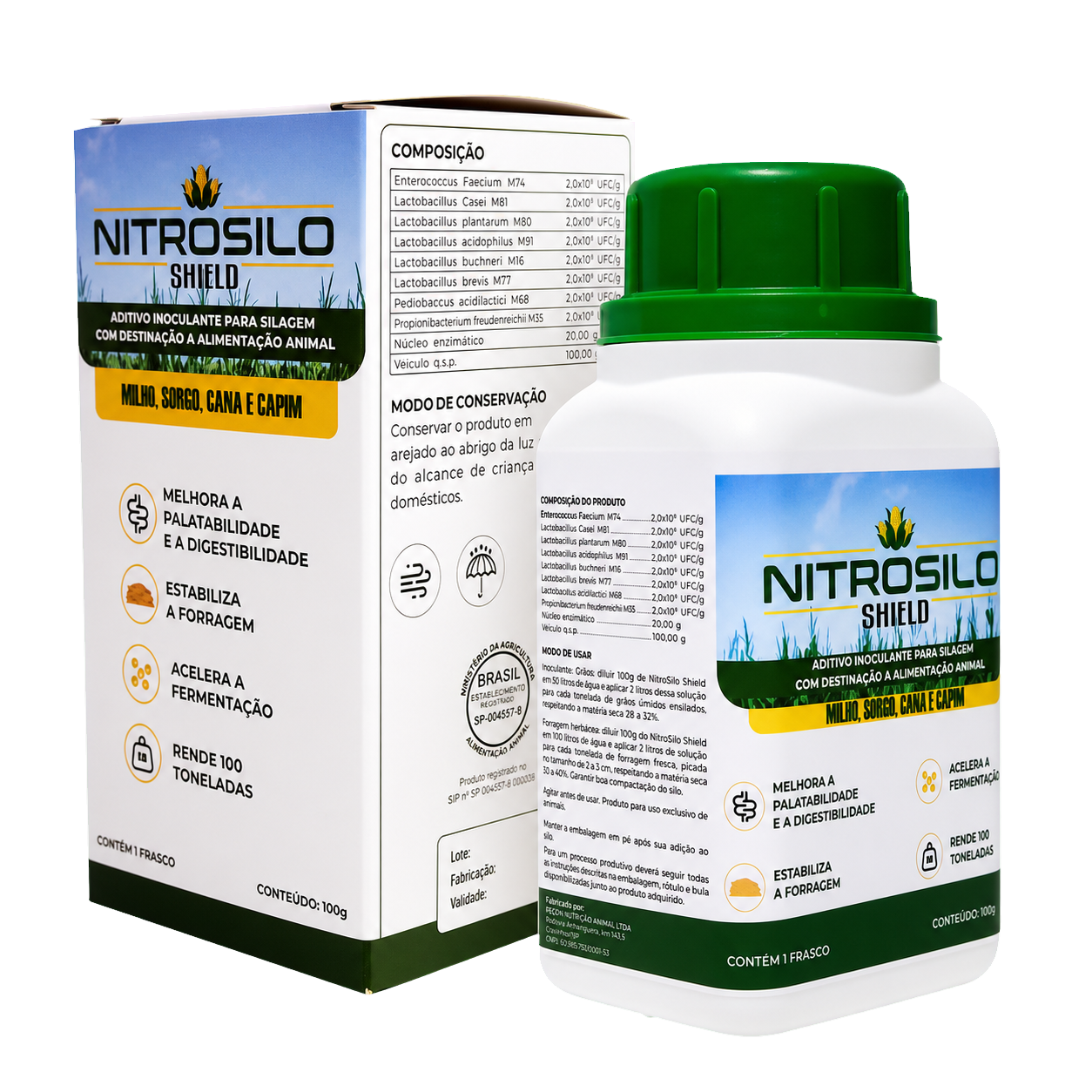 Nitro Silo 100g Inoculante para silagem